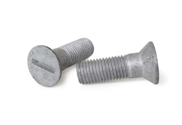 Гвинт, головка потайна M12x35 4.6 шліц прямий (PL), цинк